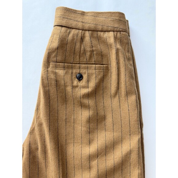 Madewell The High Rise Rosedale Straight Pant Womens 2 Brown Pinstripe Pleated 2 - Picture 5 of 16